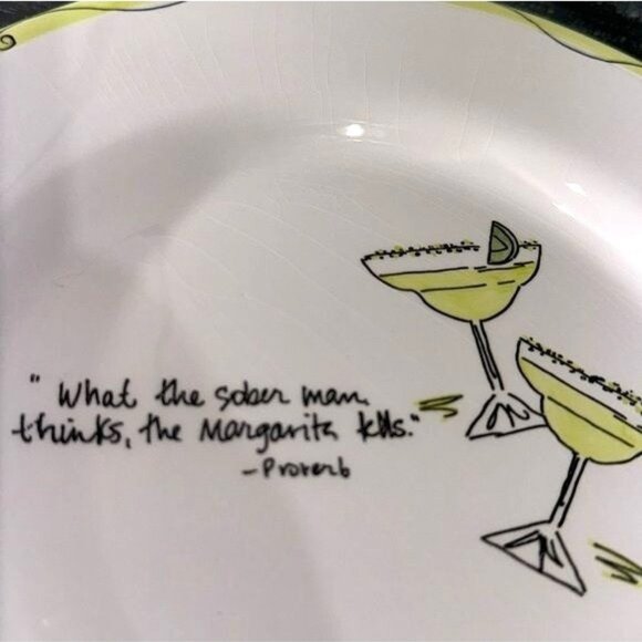Studio Nova Cocktail Time Dessert Plates Set Of 4 With Martini & Champagne Quote - Picture 4 of 9